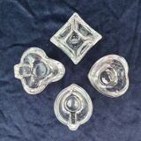 4 cendriers en cristal Daum jeux de cartes