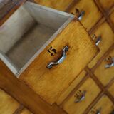 Dutch industrial apothecary cabinet in beech and oak 1940s
