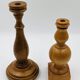 Pair of wooden candle holders