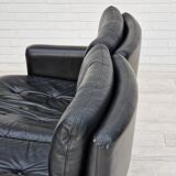 2 seater sofa, leather, chrome steel.