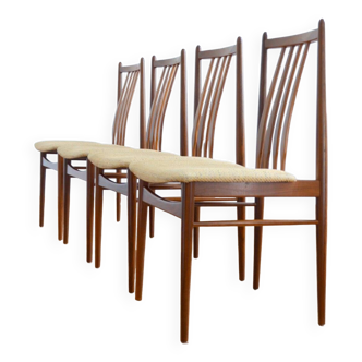 Suite de 4 chaises à manger scandinave 1960s