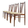 Suite de 4 chaises à manger scandinave 1960s