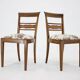 Pair of 1950s Czechoslovakian Refurbished Walnut Side Chairs in Floral Fabr