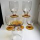 Lot de 6 verres à pieds ambré art déco années 30