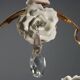 Antique chandelier in iron, gilded sheet metal and ceramic, Italy, 20th century
