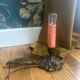 Antique bronze mirror wall light