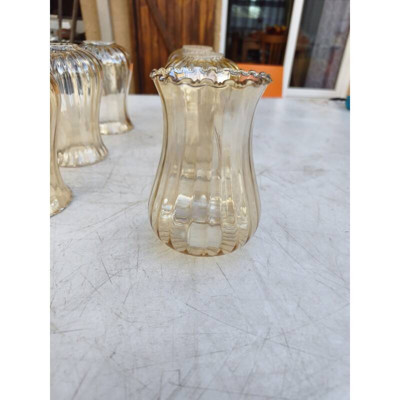 6 tulipes verre des années 60