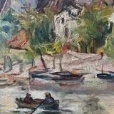 Oil on panel signed and dated 1948