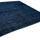 Hand-knotted persian overdyed 300 cm x 386 cm blue wool rug