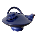 Organic teapot in blue ceramic