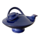Organic teapot in blue ceramic