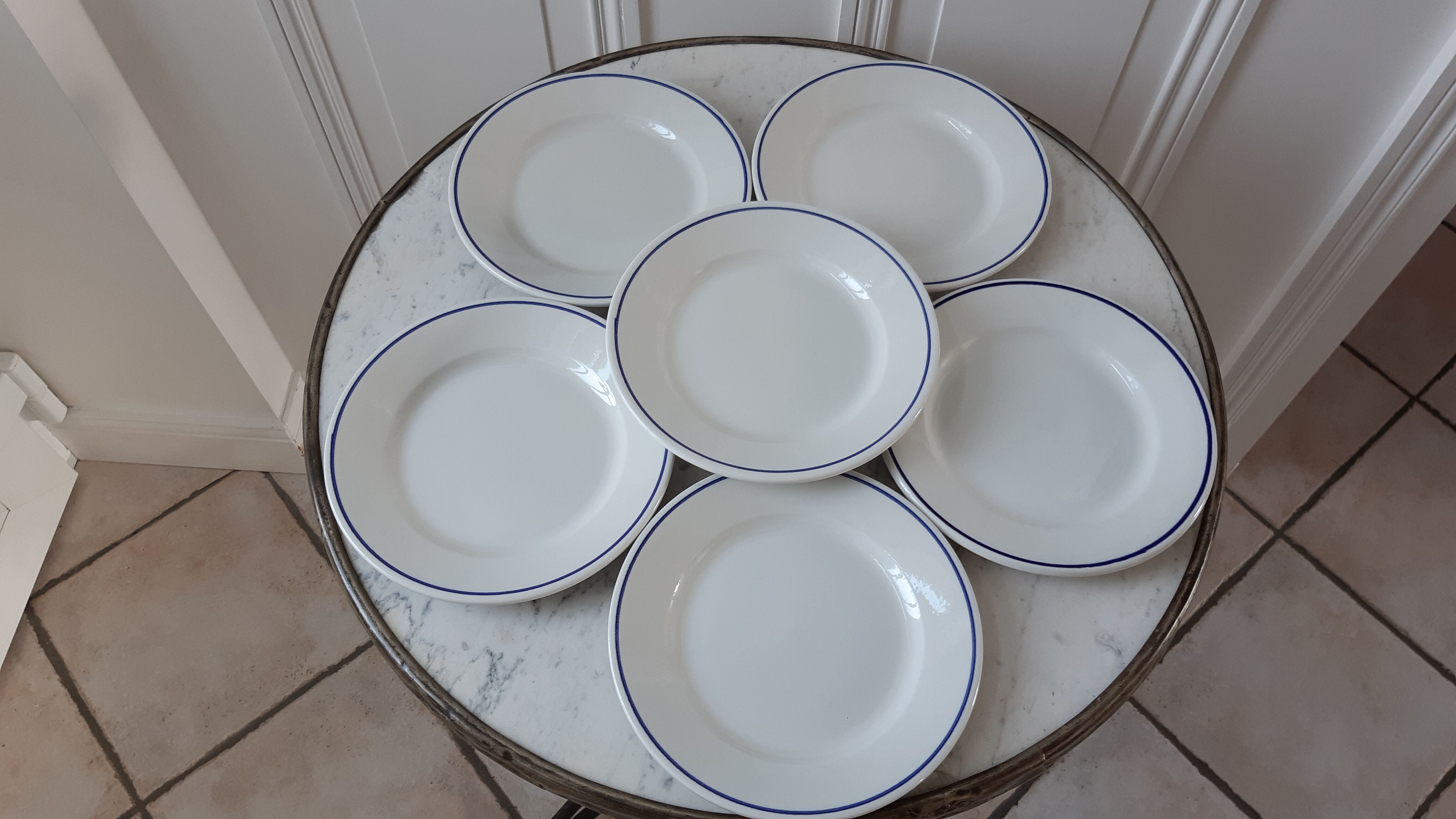 Set of 6 dessert plates Digoin Sarreguemines 60s