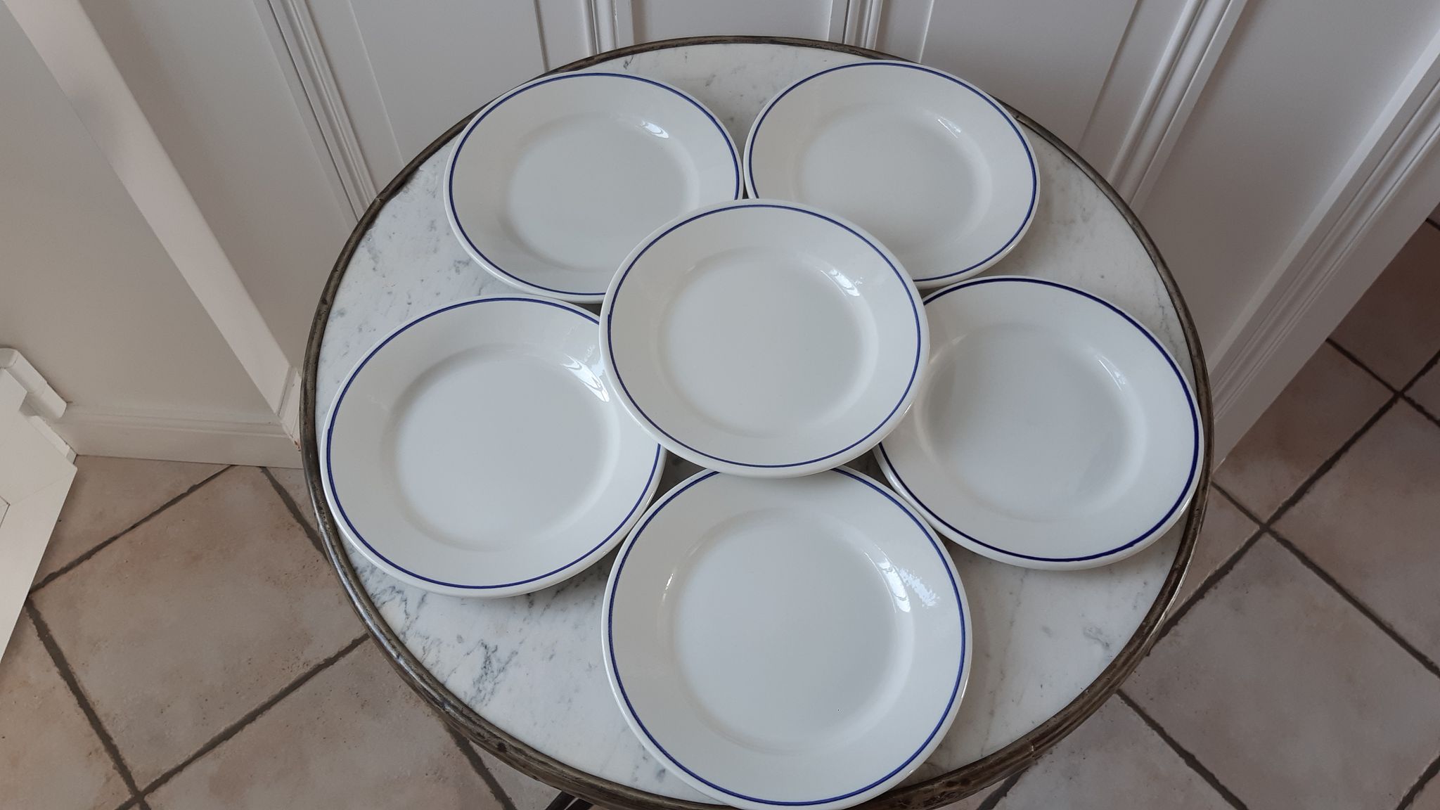 Lot de 6 assiettes à dessert Digoin Sarreguemines années 60