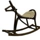 Midcentury bamboo rattan rocking horse 60's design children