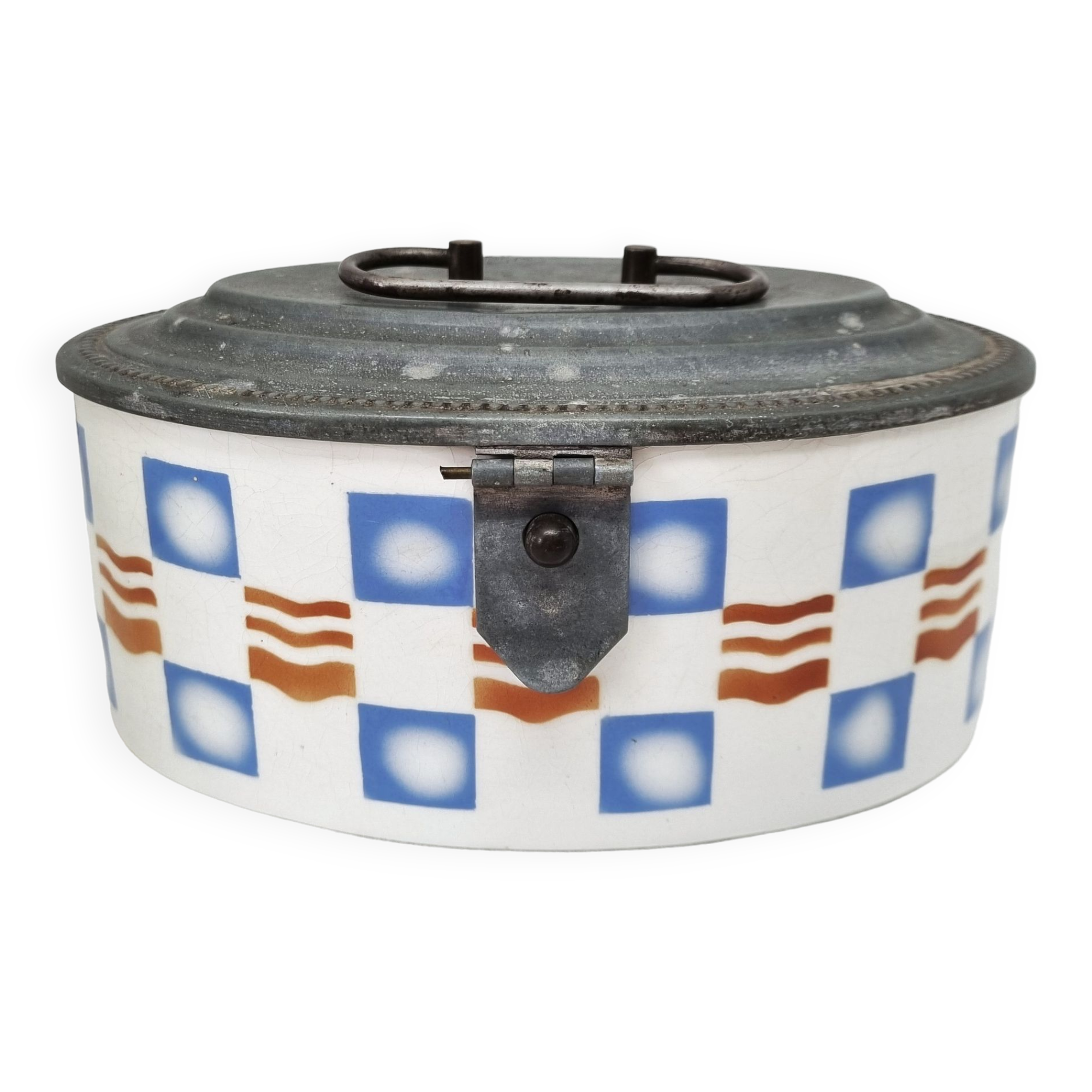 Earthenware biscuit tin