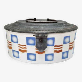 Earthenware biscuit tin