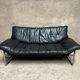 Vintage sofa by Johan Bertil Häggström for Ikéa in leather and chrome metal 1970
