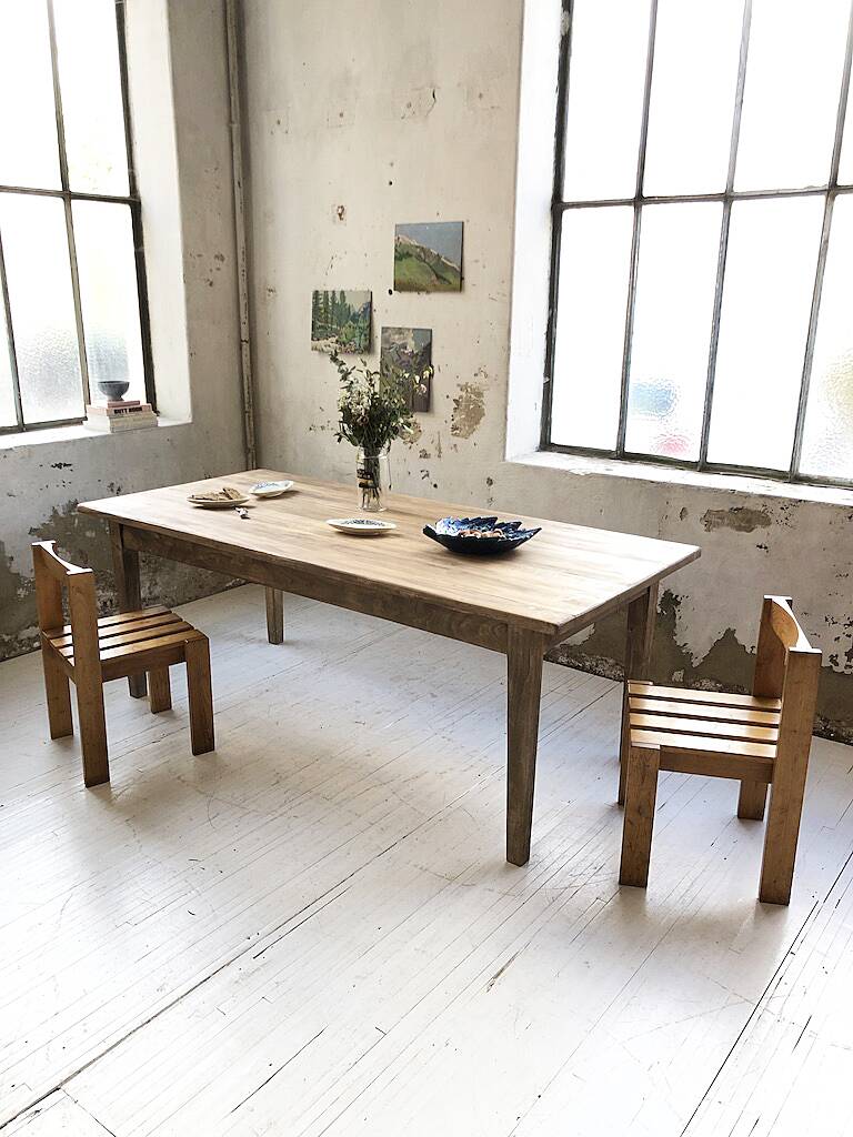 Duo of les arcs mountain pine chairs