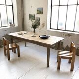 Duo of les arcs mountain pine chairs