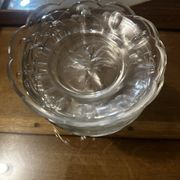 Set of 8 crystal bowls with floral decoration, France early 20th century.