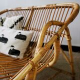 Vintage rattan bench