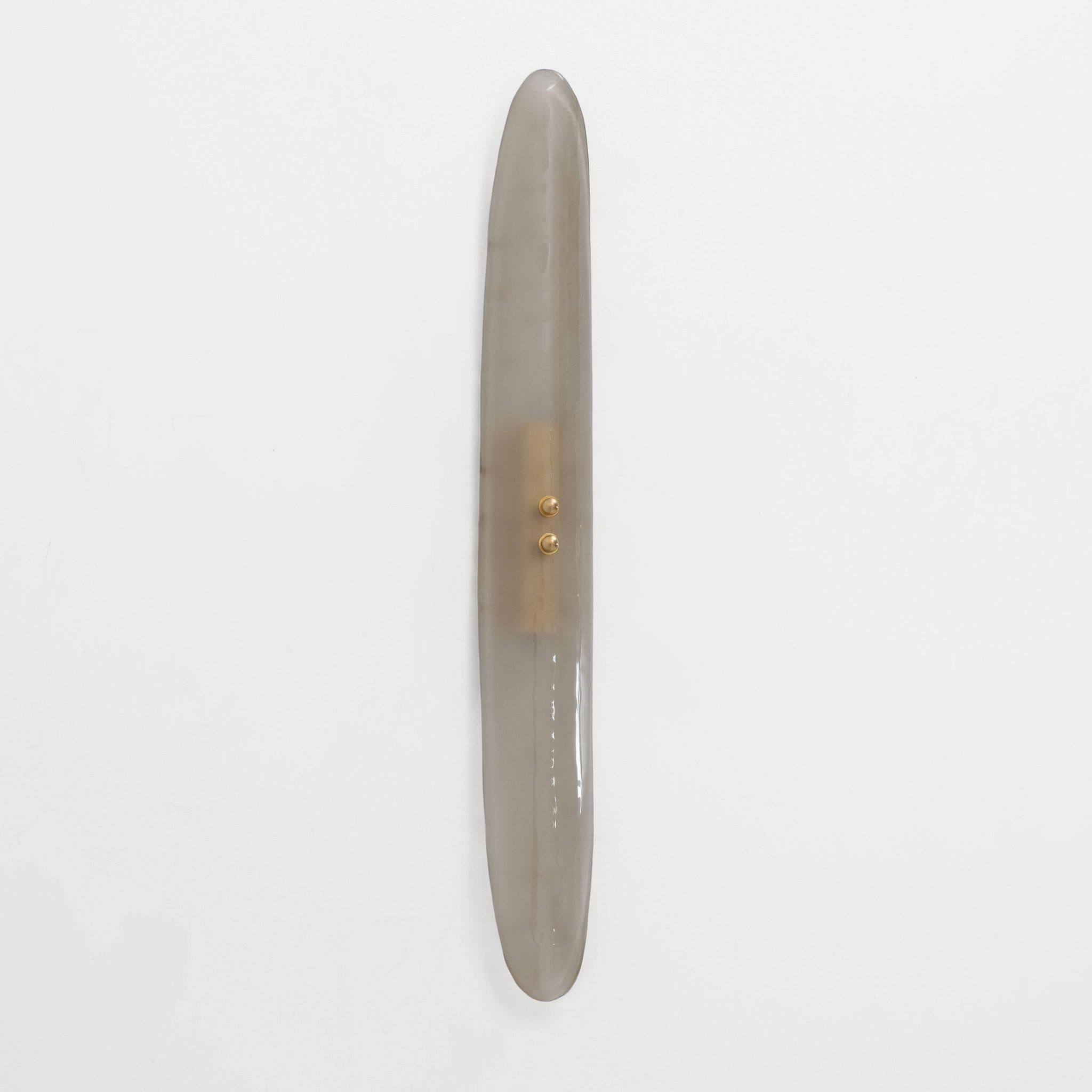 Pair of Fontana Arte Style Mid-century Modern Smoke Murano Glass Sconces