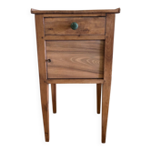Renovated raw wood bedside table