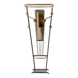 70s Trapezoidal Coat Rack with Round Chrome Hooks