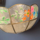 Mother-of-pearl and brass wall lamp