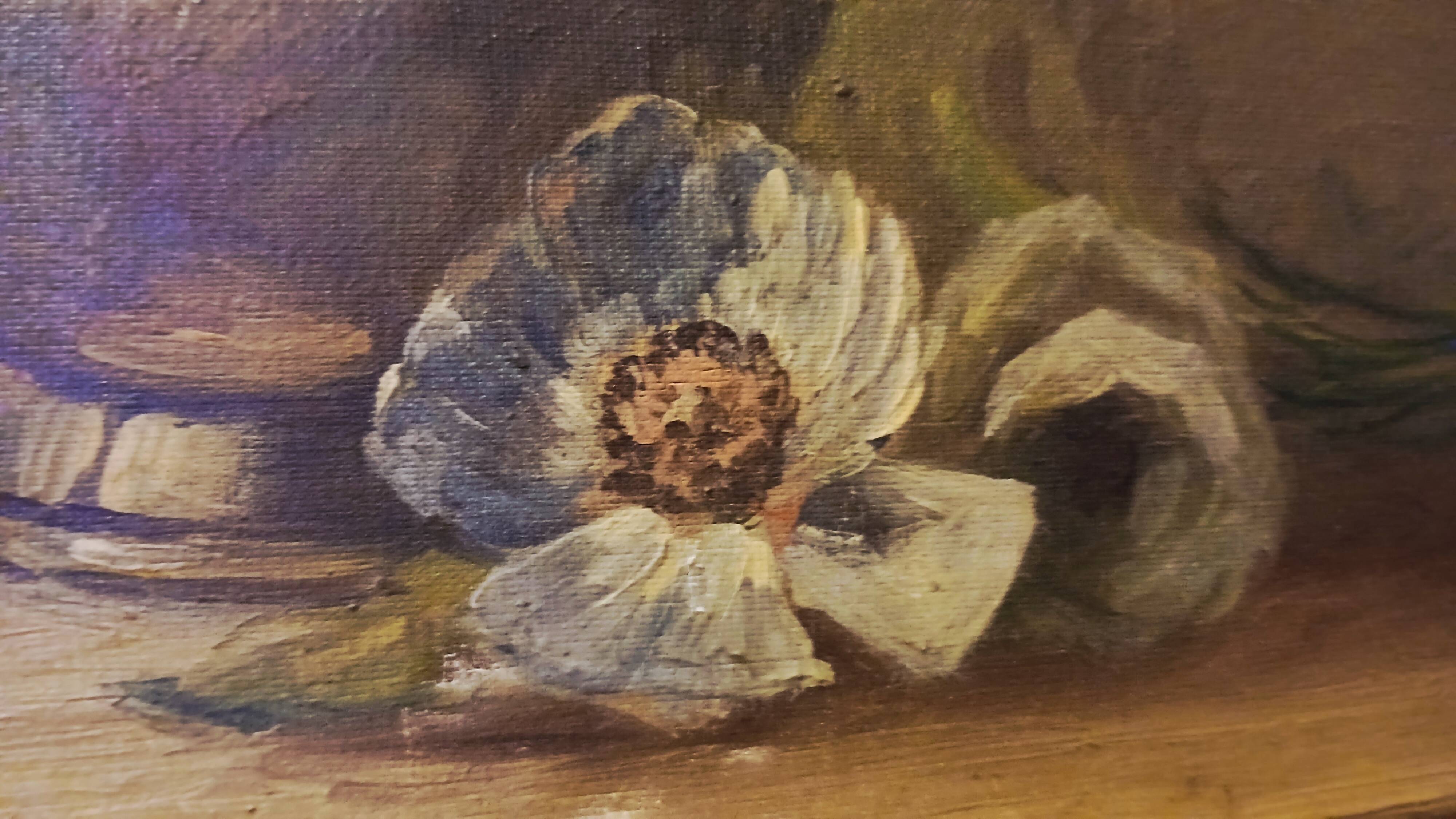 Flower bouquet tableau signed frey