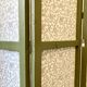 Antique 4-panel screen in pine, restored, "Grand Teint furniture" fabric.