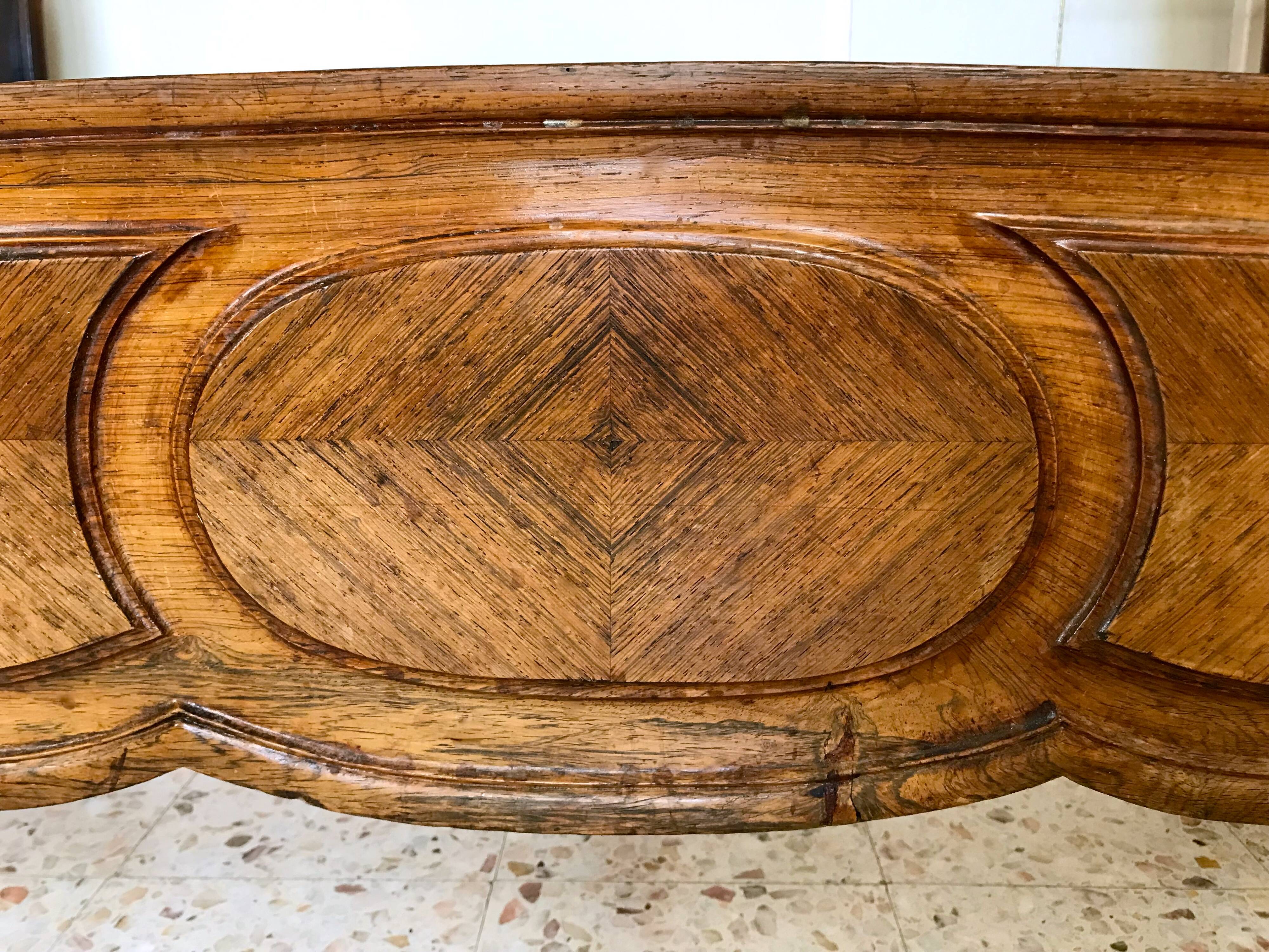 Old wooden bed nineteenth century rocaille style sign camus clermont ferrand