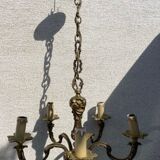 Louis XV brass chandelier with 5 bulbs
