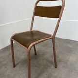 5 industrial style metal chairs, vintage