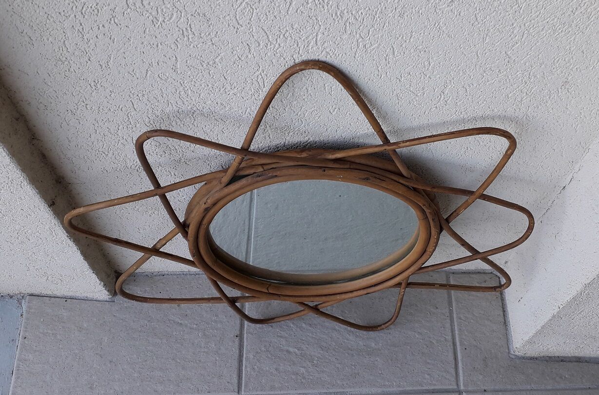 Miroir en rotin, 55 cm