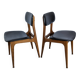 Set of 2 Vintage STOL Kamnik Dining Chair: Black Leather, MCM Chairs