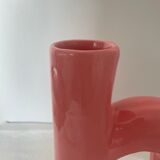 Abstract vase in arched pink ceramic