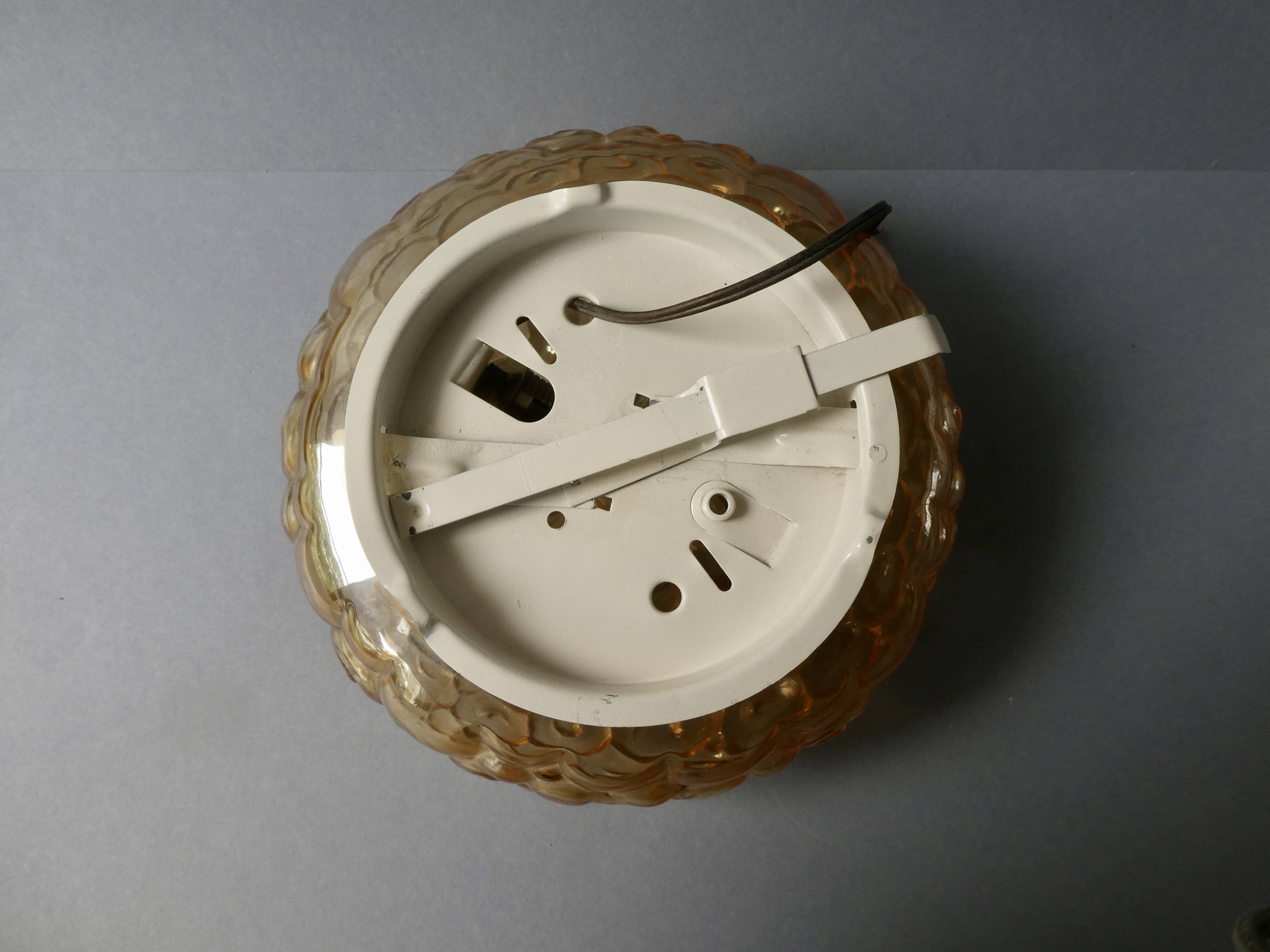 Amber glass ceiling light from the 70s