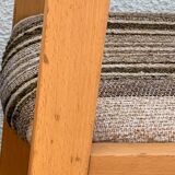 Suite of 4 chairs self beech brass and wool 1960