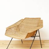 Mid-Century Rattan Lounge Chair