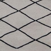 Handmade white and black Berber carpet 245x156cm