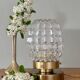 Vintage globe table lamp in transparent molded glass