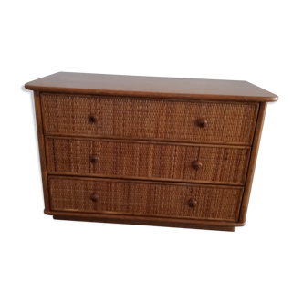 Commode en rotin vintage