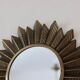 Miroir mural en métal de style vintage avec effet soleil éclatant