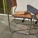 Pair of Bauhaus style dining chairs with infinity frame