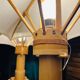 70s bamboo parasol lamps