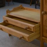 Oak entrance cabinet by Guillerme and Chambron 1960