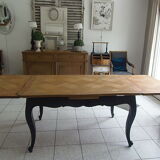 Vintage italian oak table with 2 extensions