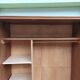 Wardrobe - wardrobe - Old - Wood - Floral Fabric - Artisanal