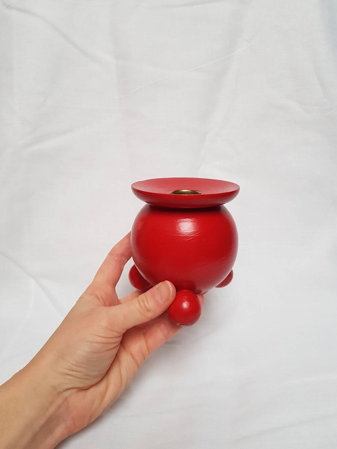 Bougeoir de Noël vintage suédois en bois conçu par Eric Dalmas pour Dala Industries.